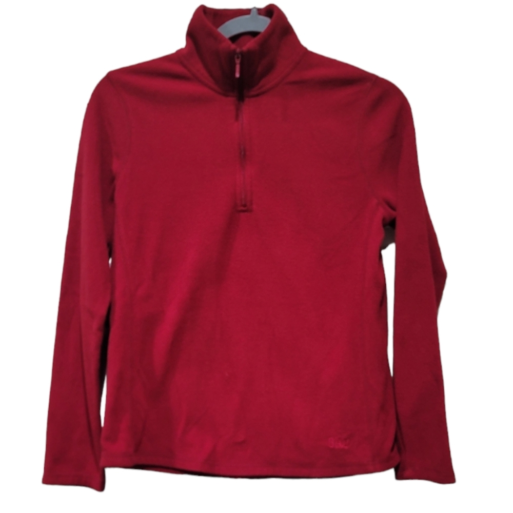 Gap Men's Red Quarter Zip Fleece Mock Neck Pull Over Sweatshirt, Size Small